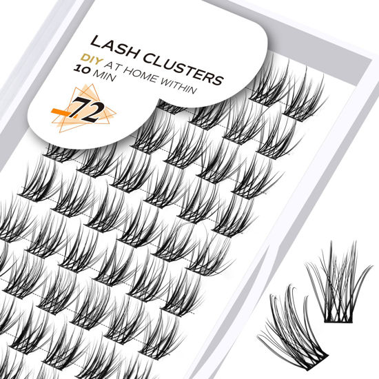 Picture of B&Qaugen Lash Clusters (B03, D-16mm) Individual, Vegan, Cruelty Free, 72 Cluster DIY at Home False Eyelash Extensions