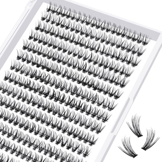 Picture of Lash Clusters 40D-D-16mm Individual Lashes 280 Clusters Manga Lashes False Eyelash Lash Clusters Extensions Individual Lashes Cluster DIY Eyelash Extensions at Home (40D-D,16mm)