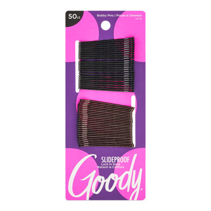 Picture of Goody Metallic Bobby Pins - 50 Count, Black - 2 Inch Pins for Secure and Painless Hairstyling on All Hair Types