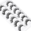 Picture of Natural Lashes Wispy Eyelashes Cat Eye False Eyelashes Strip 3D Fake Eyelashes 17MM Fluffy Faux Mink Lashes 6 Pairs