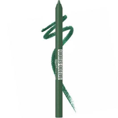 Picture of MAYBELLINE Tattoo Studio Sharpenable Gel Pencil Waterproof Eyeliner, Long-Lasting Eyeliner With Smooth Gel Pigments For Up To 36HR Wear, Hunter Green, 1 Count