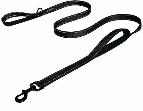 Picture of Heavy Duty Dog Leash - 2 Handles by Padded Traffic Handle for Extra Control, 6foot Long - Perfect for Medium to Large Dogs (6 ft, Black)