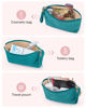 Picture of BAGSMART Small Cosmetic Bag, Elegant Roomy Makeup Bags,Travel Waterproof Toiletry Bag Accessories Organizer Gifts (Teal-1 pcs)