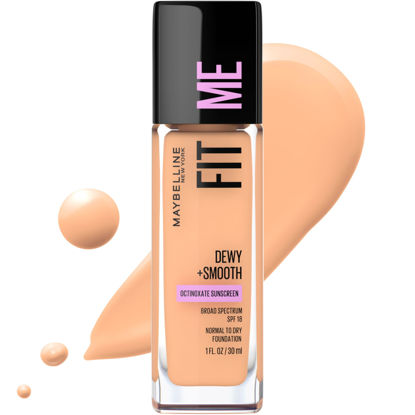 Picture of Maybelline Fit Me Dewy + Smooth Liquid Foundation Makeup, Buff Beige, 1 Count (Packaging May Vary)