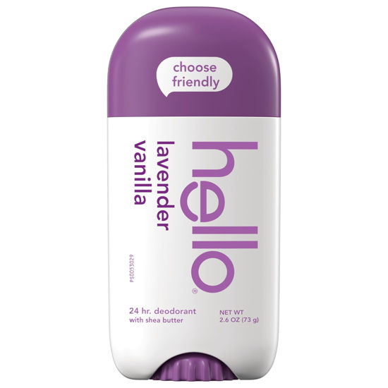 Picture of Hello Lavender Vanilla Vegan Deodorant, Aluminum Free Deodorant for Women and Men, 2.6 oz Stick