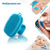 Picture of Silicone Face Scrubber for Men Facial Cleansing Brush Silicone Face Wash Brush Manual Waterproof Cleansing Skin Care Face Brushes for Cleansing and Exfoliating (Blue)