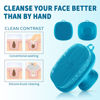 Picture of Silicone Face Scrubber for Men Facial Cleansing Brush Silicone Face Wash Brush Manual Waterproof Cleansing Skin Care Face Brushes for Cleansing and Exfoliating (Blue)