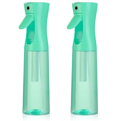 Picture of Continuous Spray Bottle for Hair (10.1oz/300ml) 2 Pack Green Transparen Home Essentials Spray Bottles Empty Ultra Fine Water Mister Spray Bottles For Cleaning, Hairstyling Plants Curly Hair Etc