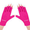 Picture of AIRSEE UV Gloves for Nail Lamp,Professional UPF50+ UV Protection Gloves for Manicures Nail Art,Fingerless Gloves That Shield Skin from The Sun and Nail Lamp (Rose Red)