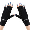 Picture of AIRSEE UV Gloves for Nail Lamp,Professional UPF50+ UV Protection Gloves for Manicures Nail Art,Fingerless Gloves That Shield Skin from The Sun and Nail Lamp (Black)