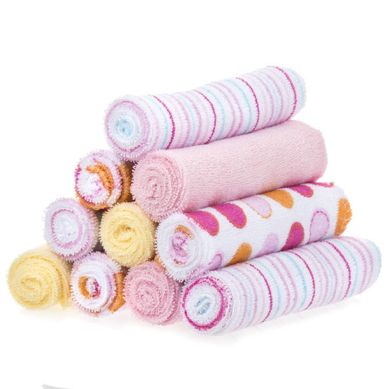 Picture of Spasilk Baby 10 Pack Soft Terry Bath Washcloth Wipes