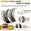 Picture of Lash Clusters B10 D Curl 12mm DIY Eyelash Extensions 72 Clusters Lashes Eyelash Clusters Eyelash Extensions Volume Wispy Individual Lash Clusters at Home Lash Extensions (B12,D-18mm)