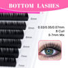 Picture of TDANCE Bottom Lash Extension 0.03/0.05/0.07mm Thickness Bottom Eyelashes Lower Lash Extensions B Curl 5-7mm Mixed Under Bottom Lashes (0.07-B,5-7 mm)