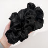 Picture of 16 Pcs Scrunchies for Women - Black Satin Silk Scrunchies for Girls Hair Ties Elastics Bands Ponytail Holder Hair Accessories