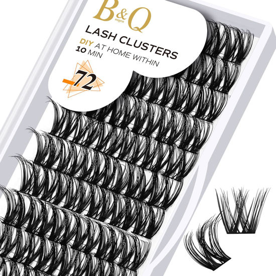 Picture of B&Qaugen Lash Clusters MIX 4 Styles 10-18MIX 396 Individual Lashes DIY Eyelashes Extension 10-18 Mix Eyelash Clusters 3D Fluffy Cluster Lashes Extension at Home(DP01,10-18MIX)