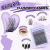 Picture of Lash Clusters Natural Cluster Eyelash Extensions 144 PCS Eyelash Clusters D Curl Z01 Individual Lashes for Beginners 8-18mm Cluster Lashes Superfine Band Eyelash Extension（Z01-D-8-18mix）