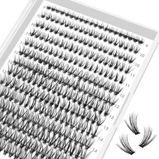 Picture of Lash Clusters 30D-C-9-16MIX Individual Lashes 280 Clusters Manga Lashes False Eyelash Lash Clusters Extensions DIY Eyelash Extensions at Home (30D-C,9-16MIX)