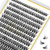 Picture of Lash Clusters B&Q LASH Individual Lashes 280 Clusters False Eyelash 10D 20D 30D 40D Lash Clusters Extensions Individual Cluster DIY Eyelash Extensions at Home 1 Count (Pack of 1), (40D-0.07D,15MM)