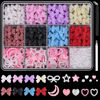 Picture of 600 Pcs 3D Nail Charms and Flatback Pearls Set 5, 8 Colors Nail Bows Charm + Pink&White Star Heart Moon Cute Nail Jewels + 2-4mm White Nail Pearls for Nail Art DIY Decoration with Pickup Tools