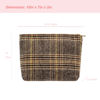 Picture of PAZIMIIK Makeup Bags for Purse Zipper Cosmetic Pouch Large Travel Canvas Make Up Organizer Tool Pouch for Women and Girls,Plaid Brown