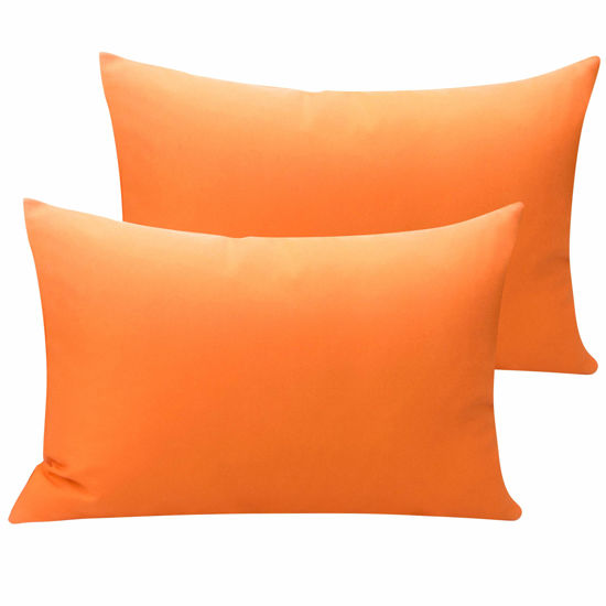 Picture of NTBAY Microfiber Toddler Pillowcases with Envelope Closure, 2 Pack 100% Brushed Microfiber Super Soft Travel Kids Nursery Pillow Cases, 14"x20" Fits Pillows Sized 12"x16" 13"x18" 14"x19", Orange