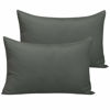 Picture of NTBAY Microfiber Toddler Pillowcases with Envelope Closure, 2 Pack 100% Brushed Microfiber Super Soft Travel Kids Nursery Pillow Cases, 14"x20" Fits Pillows Sized 12"x16" 13"x18" 14"x19", Dark Grey