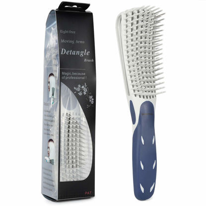 Picture of BESTOOL Detangling Brush for Curly and Natural Black Hair, Afro 3/4abc Texture, Faster and Easier Detangling of Wet or Dry Hair with No Pain (Blue)