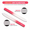 Picture of CANVALITE Glass Nail File for Natural Nails Double Sided 180/320 Grit Crystal Nail Files with Case Glass Fingernail File Stocking Stuffers for Women Girls Gifts, Rose Red