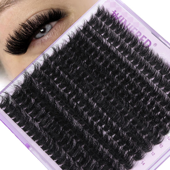 Picture of Winifred Lash Clusters Fluffy Cluster Eyelash Extensions Wispy Lash Clusters 80D Individual Lashes Thick Volume Cluster Lashes D Curl Lash Extension Mink Eyelash Clusters (240pcs)