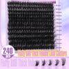 Picture of Winifred Lash Clusters Fluffy Cluster Eyelash Extensions Wispy Lash Clusters 80D Individual Lashes Thick Volume Cluster Lashes D Curl Lash Extension Mink Eyelash Clusters (240pcs)