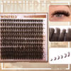 Picture of Brown Lash Clusters Fluffy Dark Brown Individual Lashes Wispy Thick Volume Lash Extension D Curl Clusters Eyelashes 80D Brown Mink Clusters Lashes by Winifred (8-18mm)