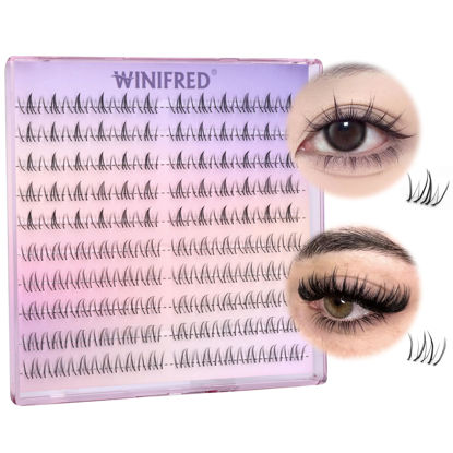 Picture of Winifred Bottom Lash Clusters DIY Bottom Lashes Extension Lower Individual Lashes Manga Wispy Bottom Cluster Lashes Mink Clear Band for Eyelash Extensions