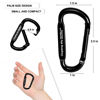 Picture of 6PCS Carabiner Clip - Heavy Duty Iron Carabiners 800lbs Carabeaner D Ring Shape,Key Chain Clip Hook,Keychain Clip,Multipurpose for Camping, Hiking,Backpacking or Other Outdoor Activities, Black.