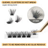 Picture of QUEWEL Lash Clusters 72 Pcs Cluster Lashes Wide Stem Eyelash Clusters C/D Curl 8-16mm DIY Eyelash Extensions Mega Style for Self Easy To Use at Home(Mega-C-MIX8-16)