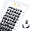 Picture of QUEWEL Cluster Lashes 72 Pcs Wide Stem Individual Lashes C/D Curl 8-16mm Length DIY Eyelash Extension False Eyelashes Natural02 Styles Soft for Personal Makeup Use at Home (Natural02-C-MIX8-16)