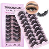 Picture of Fluffy Lashes 9 Pairs Thick Eyelashes 18mm Cat Eye Lashes Wispy False Eyelashes Full Volume Fake Mink Lashes Pack by TOOCHUNAG