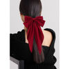 Picture of ATODEN Red Silky Satin Large Oversized Bowknot Hair Bows 2Pcs Long Tail Barrettes Metal Clips Aesthetic Hair Accessories Christmas Gifts