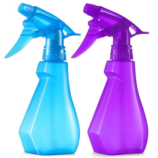 Picture of DilaBee Spray Bottles (8 Oz) Water Spray Bottle for Hair, Plants, Cleaning Solutions, Cooking, BBQ, Squirt Bottle for Cats, Empty Spray Bottles - BPA-Free (Blue & Purple, 2-Pack)