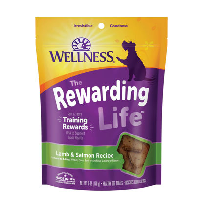 Picture of Wellness Rewarding Life Grain-Free Soft Dog Treats, Made in USA with Healthy Ingredients, Ideal for Training (Lamb & Salmon, 6-Ounce Bag)