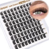 Picture of Focipeysa Lash Clusters Wispy Eyelash Extensions Natural Clusters Eyelash Classic 10-16mm Individual Lashes Extension C Curl Natural Eyelash Cluster DIY Lash Extension at Home