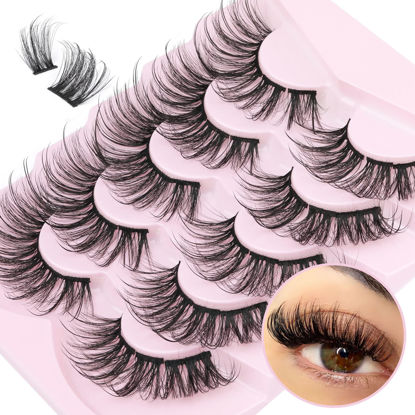 Picture of DIY Individual Lashes Natural Look Lashes Clusters 3D Lashes Extensions Wispy False Eyelashes Volume Lashes by Focipeysa