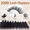 Picture of Fluffy Volume Eyelash Clusters DIY Lash Extension 10-18MIX D Curl Lash Clusters 200D Wispy Individual Lashes Extensions Clusters Eyelashes DIY Lash for Beginners by Focipeysa