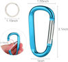 Picture of 6PCS Carabiner Caribeaner Clip,3 Inch Large Aluminum D Ring Shape Carabeaner with 6PCS Keyring Keychain Hook