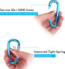 Picture of 6PCS Carabiner Caribeaner Clip,3 Inch Large Aluminum D Ring Shape Carabeaner with 6PCS Keyring Keychain Hook