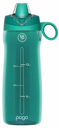 Picture of Pogo BPA-Free Tritan Plastic Water Bottle with Soft Straw Lid, 18 Oz, Teal