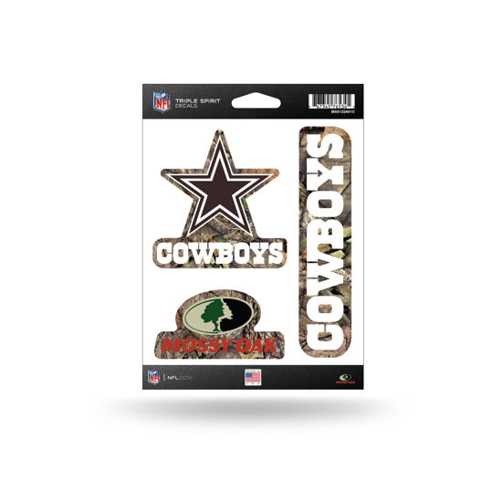 Picture of Rico Industries NFL Dallas Cowboys Mossy Oak Triple Spirit Stickers, 5" x 7" sheet