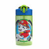 Picture of Zak Designs Paw Patrol Kids Spout Cover and Built-in Carrying Loop Made of Plastic, Leak-Proof Water Bottle Design (Rocky, Rubble & Chase, 16 oz, BPA-Free)