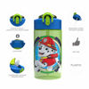 Picture of Zak Designs Paw Patrol Kids Spout Cover and Built-in Carrying Loop Made of Plastic, Leak-Proof Water Bottle Design (Rocky, Rubble & Chase, 16 oz, BPA-Free)