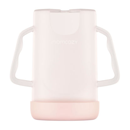 Picture of Momcozy Squeeze Pouch Holder for Food Pouches and Drink Boxes, Baby Pouch Holder Allows Baby to Self-Feed and Avoid Messes, Baby Food Pouch Holder Handle is Easy to Grip, Comfortable, Pink