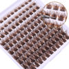 Picture of Brown Lash Clusters Wispy Cluster Eyelash Extensions 120pcs Natural Eyelash Clusters Lash Extensions 8-16MM Fluffy DIY Individual Lashes by Ruairie